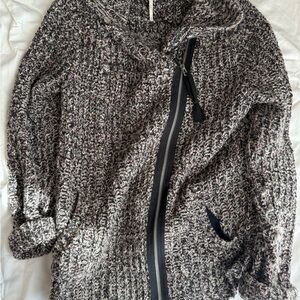 Free People Chunky Knit Zip-Up Sweater